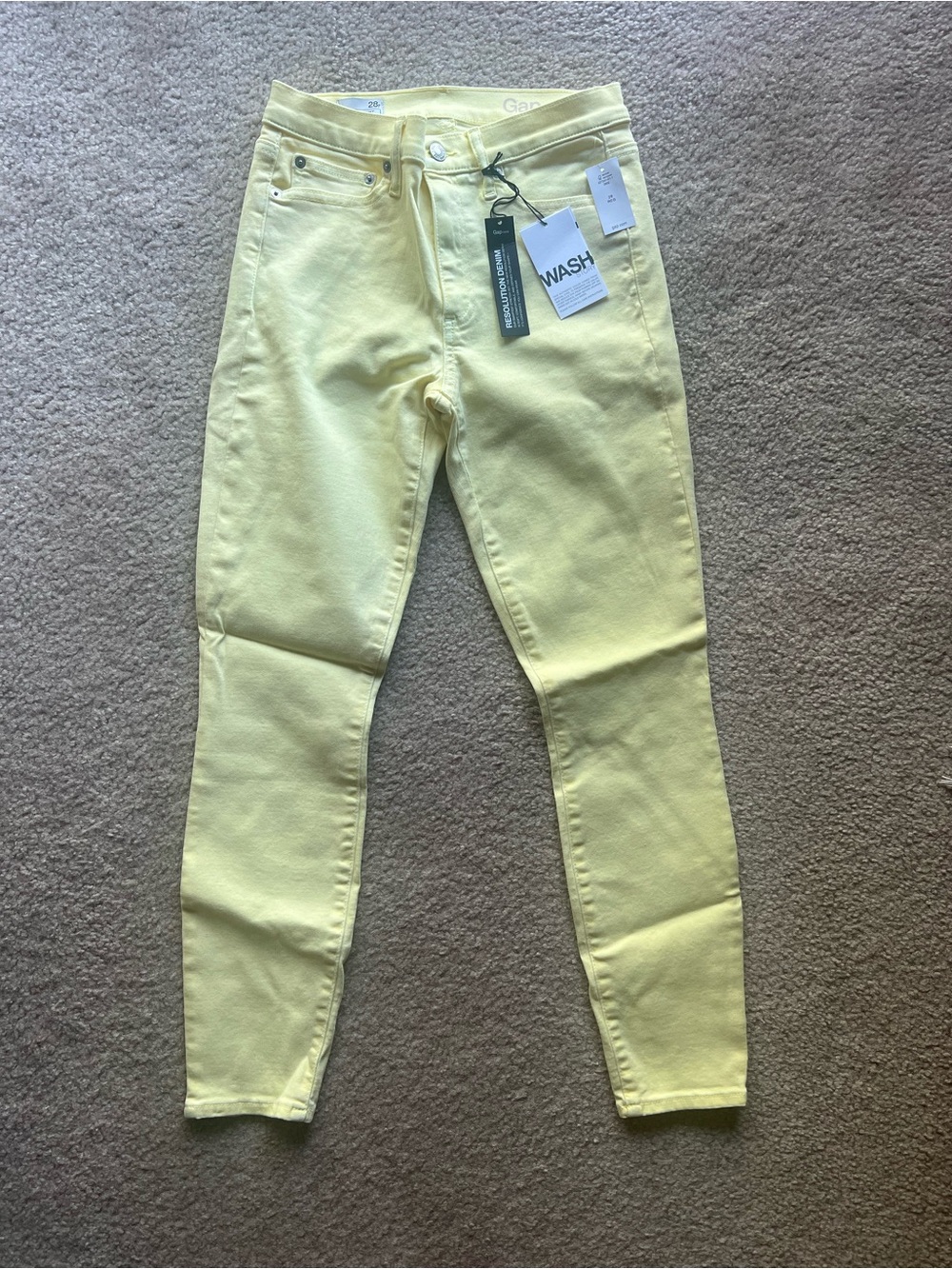 GAP Skinny Stretch Jeans - Pastel Yellow - Size 28 Regular - NWT
